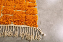 Custom Moroccan rug - Handmade Orange & cream shag