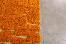 Custom Moroccan rug - Handmade Orange & cream shag