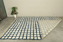 Moroccan checkered rug - Navy blue & cream - Custom size