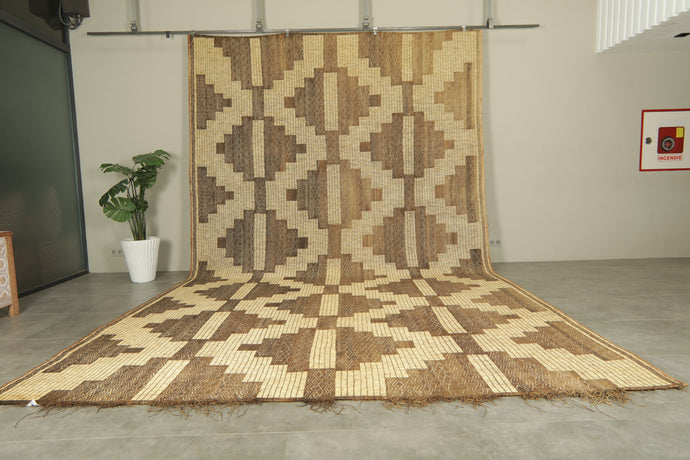 Tuareg rug – Handwoven beige & brown mat - 10.3 ft X 17.5 ft
