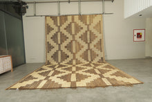 Tuareg rug – Handwoven beige & brown mat - 10.3 ft X 17.5 ft