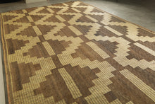 Tuareg rug – Handwoven beige & brown mat - 10.3 ft X 17.5 ft