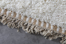 Custom cream wool area rug - Handwoven minimalist design