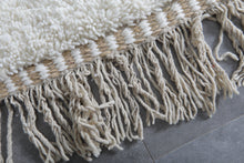 Custom cream wool area rug - Handwoven minimalist design