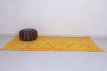 Kilim rug - Moroccan yellow flat woven rug - Handmade rug