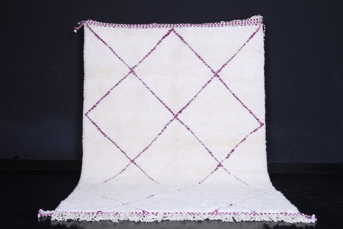 Custom Moroccan Berber Rug - Handmade Purple and White Wool Rug