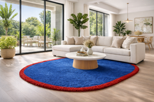 Oval Handwoven Rug - Abstract Amazigh Design - Moroccan Wool Rug