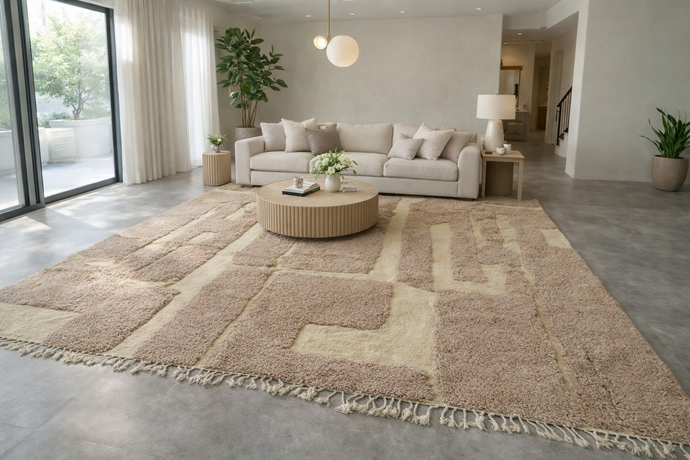 Custom Moroccan Rug - Handmade Wool Carpet - Contemporary Geometric Design