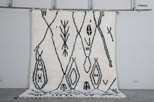 Ivory & black moroccan rug – Handmade wool berber rug-Custom size rug