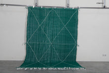 Green flat woven rug - Custom size minimalist boho carpet