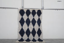 Moroccan gray and blue rug - Handmade Beni ourain berber rug – Custom size rug