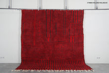 Red moroccan rug - Striped beni ourain wool rug - Custom size