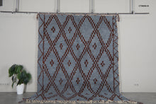 Handmade Moroccan Wool Rug - Light Blue Area Rug - Custom size