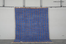 Blue Moroccan rug - Handmade custom rug - Geometric Berber rug - Moroccan area rug - Blue orange rug - Wool rug - Custom size rug