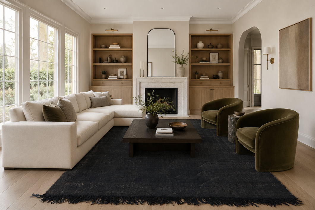 Black Cactus Silk Rug - Cactus Rugs Morocco - Custom Size Rug