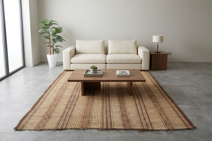 Handwoven Tuareg Mat 6.1 x 8 FT – Authentic Nomadic Tribal Rug