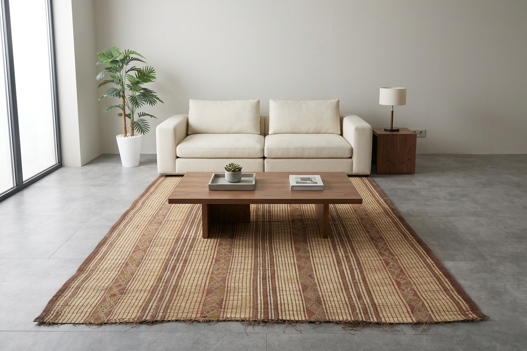 Handwoven Tuareg Mat 6.1 x 8 FT – Authentic Nomadic Tribal Rug