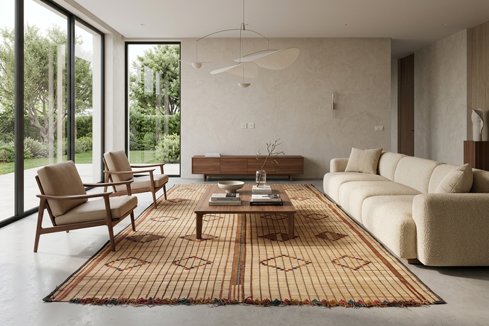 Tuareg Rug - 6.1 x 10.4 Feet | Handwoven Tribal Elegance