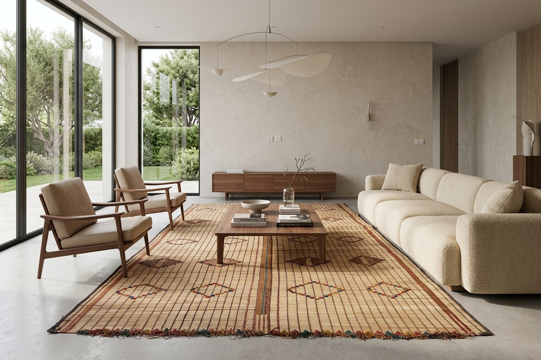 Tuareg Rug - 6.1 x 10.4 Feet | Handwoven Tribal Elegance