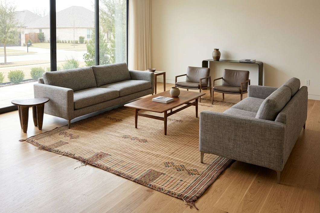 Tuareg Rug 6.3x8 ft | Handwoven African Reed Mat