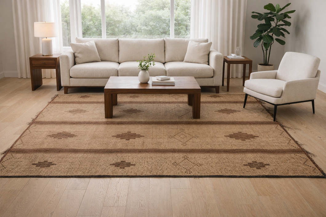 Authentic Tuareg Rug - 5.7 x 7.1 Feet | Handwoven Artisan Elegance