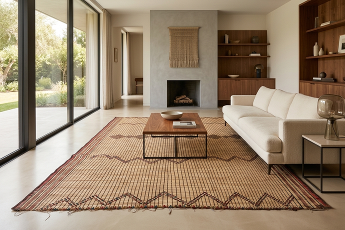 Authentic Tuareg Rug - 5.5 x 9.5 Feet | Handwoven Tribal Elegance