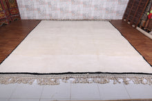 Moroccan Rug Beige With Black Border - Beni Area Rug - Custom Rug