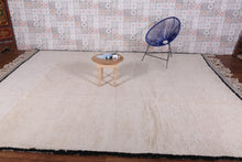 Moroccan Rug Beige With Black Border - Beni Area Rug - Custom Rug