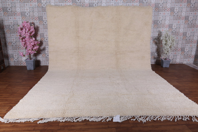 Beige Beni Ourain Rug - Authentic Moroccan Handwoven Wool Carpet
