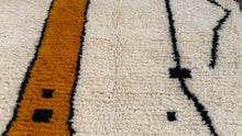 Custom Moroccan beni ourain rug - Cream with abstract tribal motif