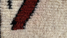 Custom Moroccan beni ourain rug - Cream with abstract tribal motif