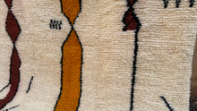 Custom Moroccan beni ourain rug - Cream with abstract tribal motif