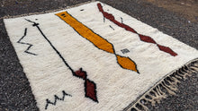 Custom Moroccan beni ourain rug - Cream with abstract tribal motif