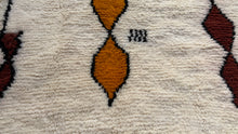 Custom Moroccan beni ourain rug - Cream with abstract tribal motif