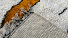 Custom Moroccan beni ourain rug - Cream with abstract tribal motif