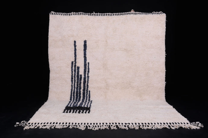 Moroccan Handmade Wool Rug - Minimalist Custom Design