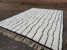 Abstract White Moroccan rug - Beni ourain rug  - Custom size rug - Handmade rug