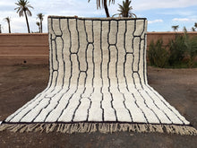 Abstract White Moroccan rug - Beni ourain rug  - Custom size rug - Handmade rug