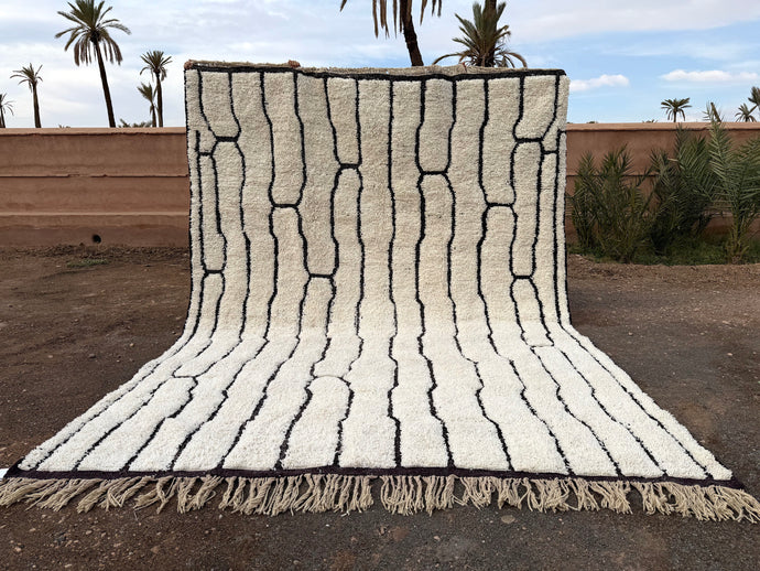 Abstract White Moroccan rug - Beni ourain rug  - Custom size rug - Handmade rug