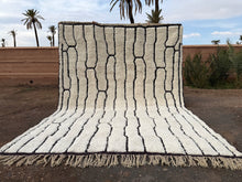 Abstract White Moroccan rug - Beni ourain rug  - Custom size rug - Handmade rug