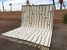 Abstract White Moroccan rug - Beni ourain rug  - Custom size rug - Handmade rug
