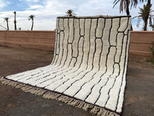 Abstract White Moroccan rug - Beni ourain rug  - Custom size rug - Handmade rug