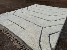 White Moroccan rug - Beni ourain rug Wool - Custom size rug