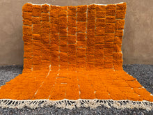 Custom Moroccan rug - Handmade Orange & cream shag
