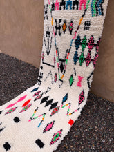 Custom cream azilal runner rug - Colorful geometric wool