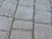Custom handmade beni ourain rug - Cream checkered wool