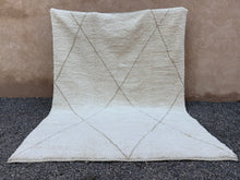 Custom beni ourain rug - Cream with subtle diamond lines