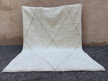 Custom beni ourain rug - Cream with subtle diamond lines