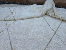 Custom beni ourain rug - Cream with subtle diamond lines