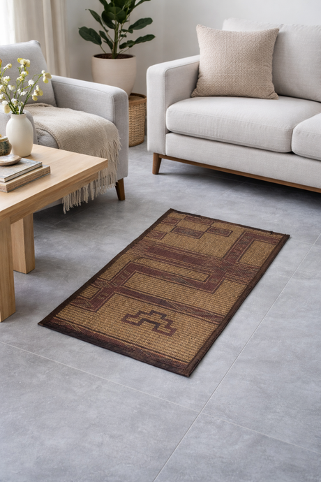 Small Tuareg Rug 1.5 x 2.7 ft - Handwoven Geometric Design
